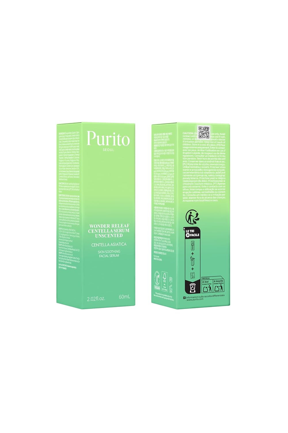 Centella Unscented Serum for Sensitive Skin – Lightweight Calming & Skin Barrier Repair, 34,860 Ppm Soothing Serum, Vegan & Cruelty-Free, Korean Skincare, 2 Fl.Oz / 60Ml