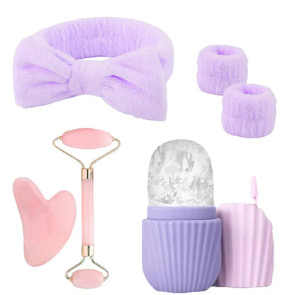 6-Piece Ice Roller Facial Skin Care Ice Roller Set Facial Roller Scraping Facial Tool Face Wash Skin Care Three-Piece Set