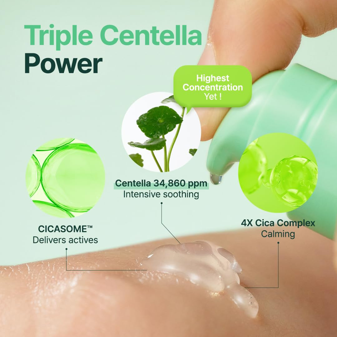 Centella Unscented Serum for Sensitive Skin – Lightweight Calming & Skin Barrier Repair, 34,860 Ppm Soothing Serum, Vegan & Cruelty-Free, Korean Skincare, 2 Fl.Oz / 60Ml