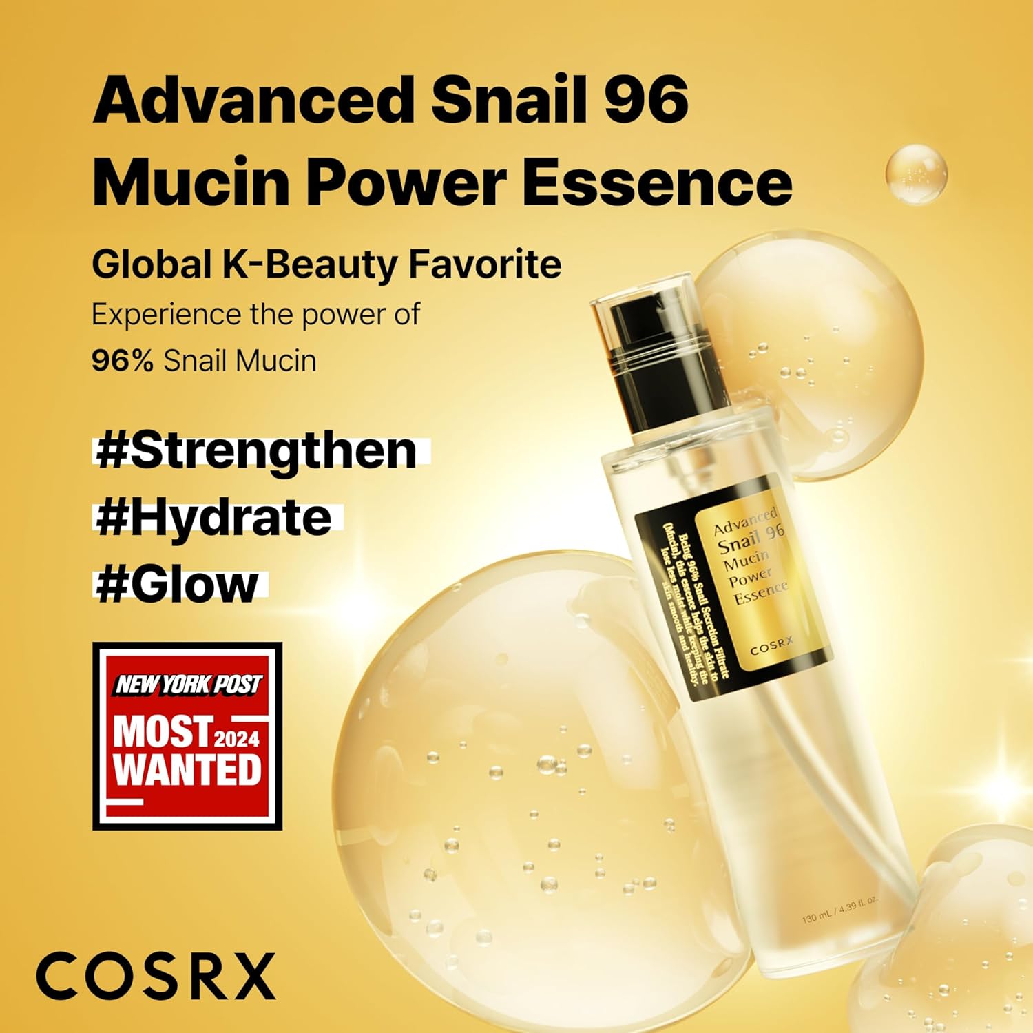 COSRX Snail Mucin 96 Essence – Hydrating Korean Face Serum for Dry, Sensitive & Dull Skin | 100ml