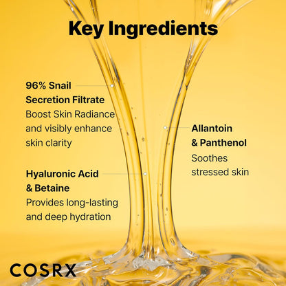 COSRX Snail Mucin 96 Essence – Hydrating Korean Face Serum for Dry, Sensitive & Dull Skin | 100ml
