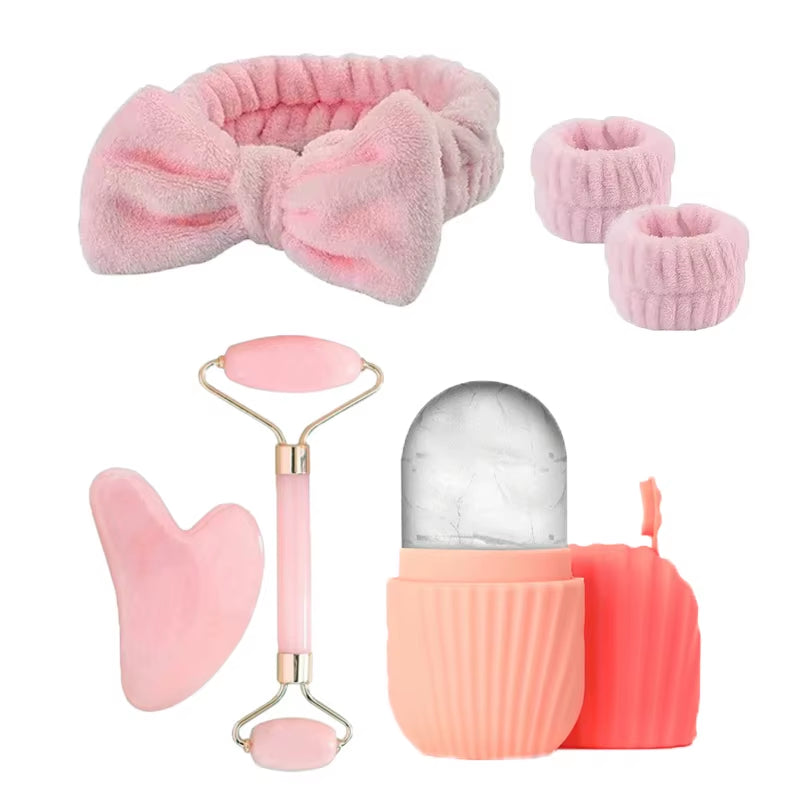 6-Piece Ice Roller Facial Skin Care Ice Roller Set Facial Roller Scraping Facial Tool Face Wash Skin Care Three-Piece Set