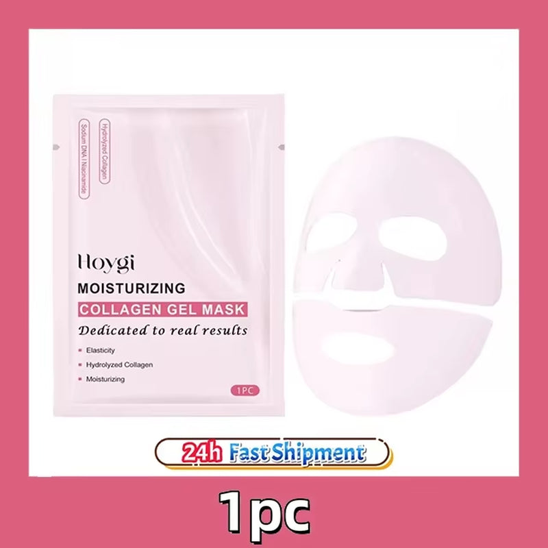 Pink Bio Collagen Gel Salmon Pdrn Face Mask Deep Hydrating Overnight Moisturizing Hydrogel Jelly Face Sheeets Balance Skin Tone